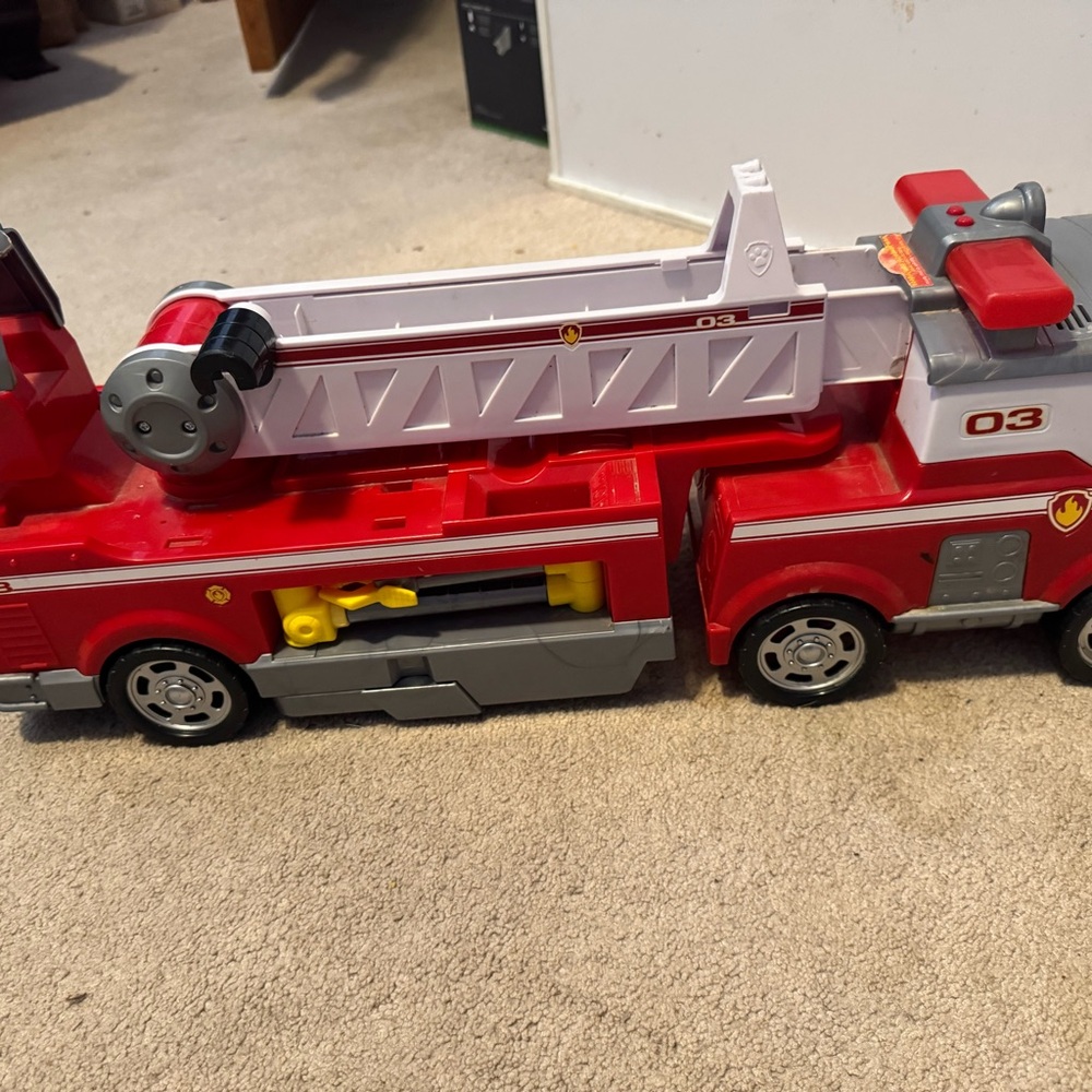 Red and Gray Fire Truck Toy